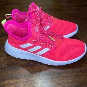 Adidas Girls Lite Racer RBN Hot Pink/Yellow Shoe Size 4 NWOT